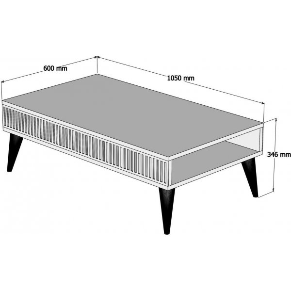 Milan soffbord 105 x 60 cm - Valnöt/svart Milan soffbord 105 x 60 cm - Valnöt/svart