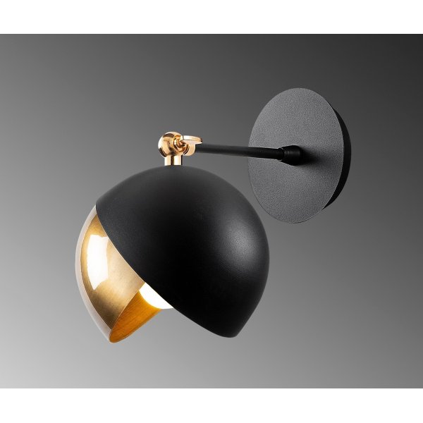 Berkeley wandlamp 252-A - Zwart/goud