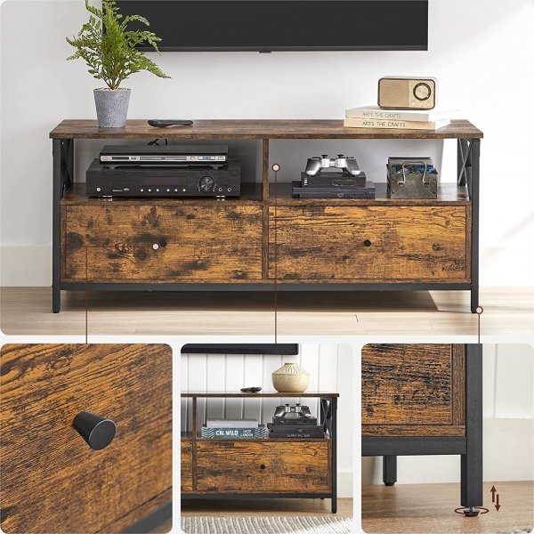 Amos TV-bänk - Brun/svart Amos TV-bänk - Brun/svart