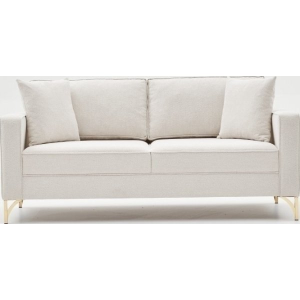 Canapé 2 places Berlin - Blanc crème/or Canapé 2 places Berlin - Blanc crème/or