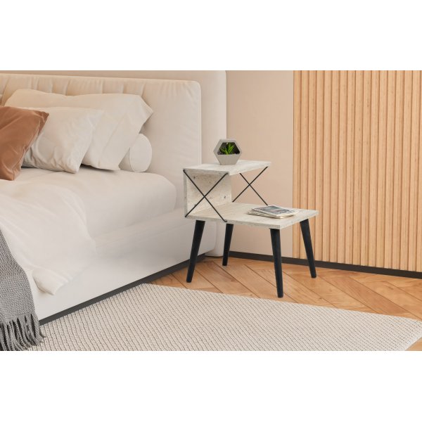 Cross sngbord - Travertin/svart