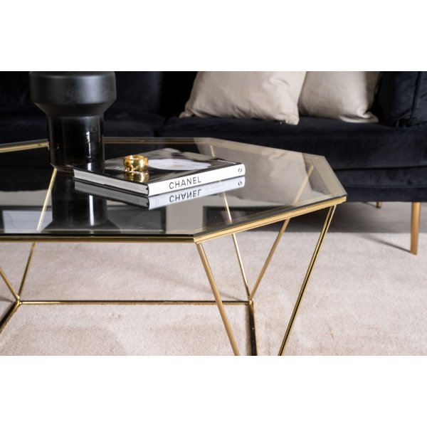 Table basse Källtorpet Ø100 cm - Laiton/verre Table basse Källtorpet Ø100 cm - Laiton/verre