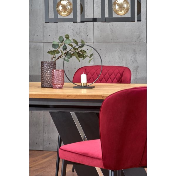 Becca matbord 160-220 cm - Ek/svart