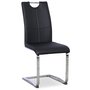 Opal stol - Svart PU / Krom
