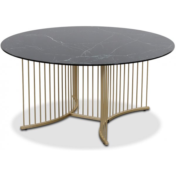 Tiffany Falcon runt soffbord Ø100 cm - Mässing / Svart marmorglas Tiffany Falcon runt soffbord Ø100 cm - Mässing / Svart marmorglas