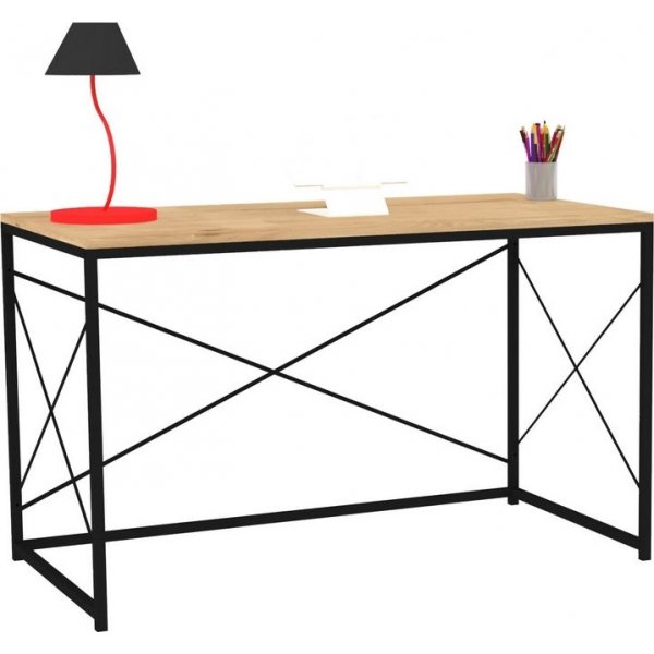 Work skrivbord 121x60 cm - Safir ek/svart Work skrivbord 121x60 cm - Safir ek/svart