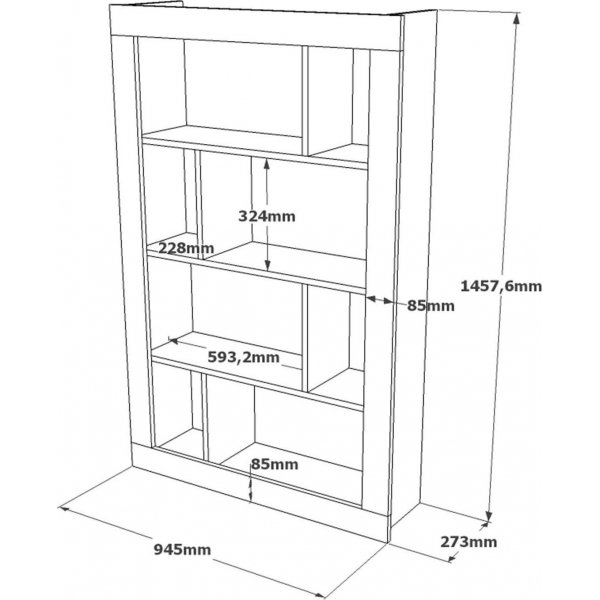 Luvio bokhylla 22 - Ek/vit