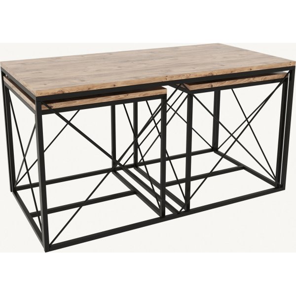 Ravina soffbord 45/100 x 45/50 cm - Furu/svart Ravina soffbord 45/100 x 45/50 cm - Furu/svart