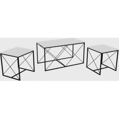 Ravina soffbord 45/100 x 45/50 cm - Vit/svart