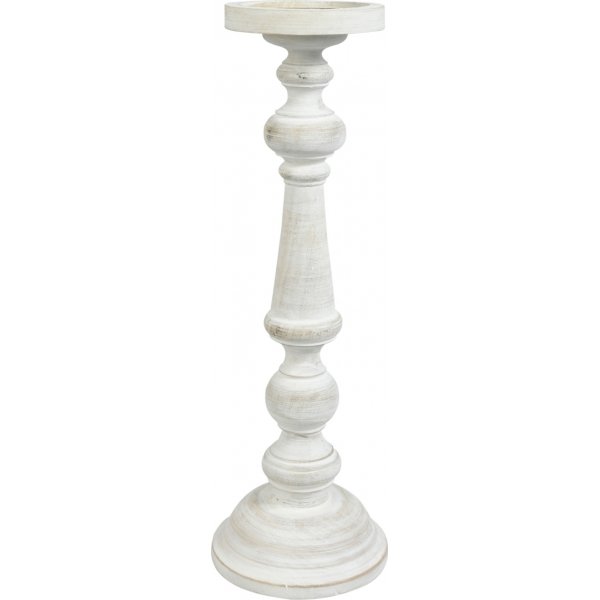 Mango ljusstake 37 cm - Vit