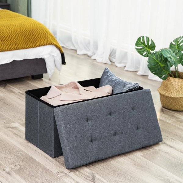 Banc Joar avec rangement 76 cm - Gris foncé Banc Joar avec rangement 76 cm - Gris foncé