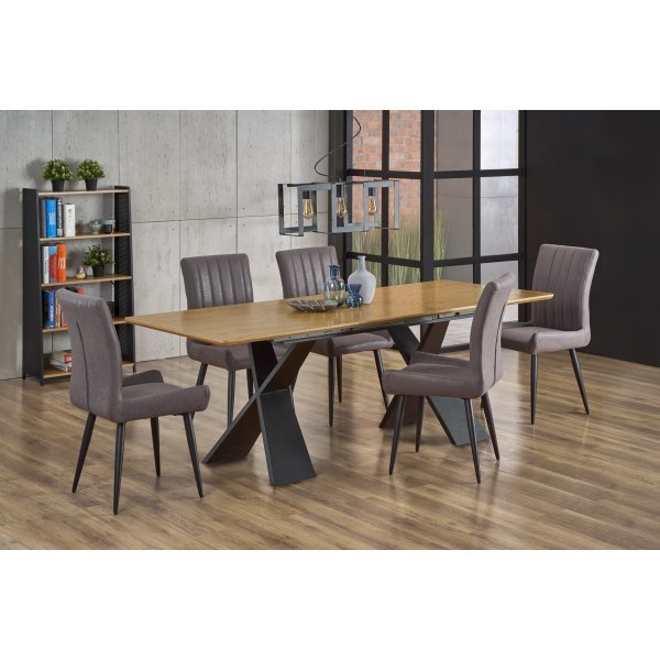 Table à manger extensible Bing 160-220 cm - Chêne/noir Table à manger extensible Bing 160-220 cm - Chêne/noir