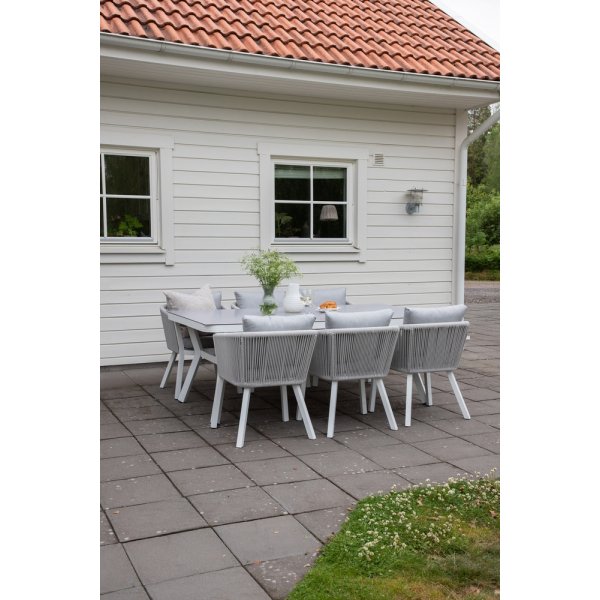 Virya utematgrupp med 6 st Virya stolar - Grå/Vit Virya utematgrupp med 6 st Virya stolar - Grå/Vit