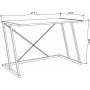 Adelaide skrivbord 114 x 60 cm - Guld/mrkgr