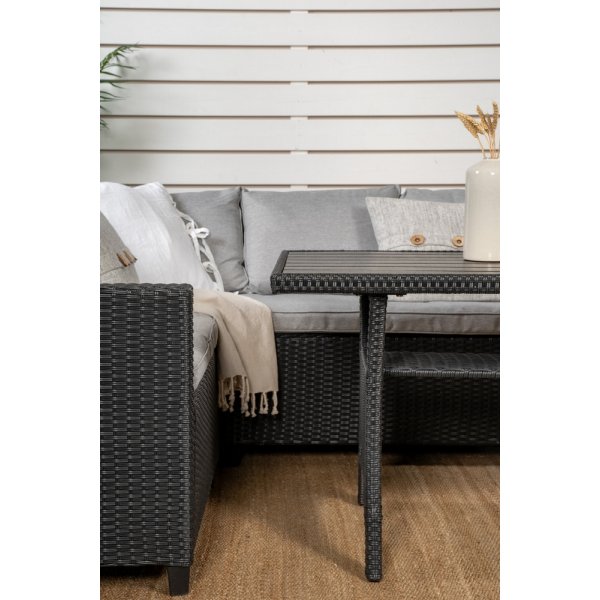 Groupe de canapés d\\\'angle en bois courbé - Noir/gris Groupe de canapés d\\\'angle en bois courbé - Noir/gris