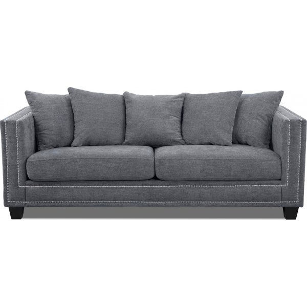 Soffa grått tyg 217 cm bred Soffa grått tyg 217 cm bred