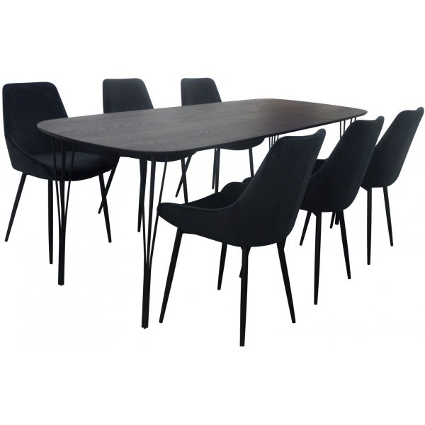 Table  manger Jar 140 cm - Placage chne noir