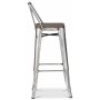 France Barstol i metall - Galvaniserad / Brunt tr
