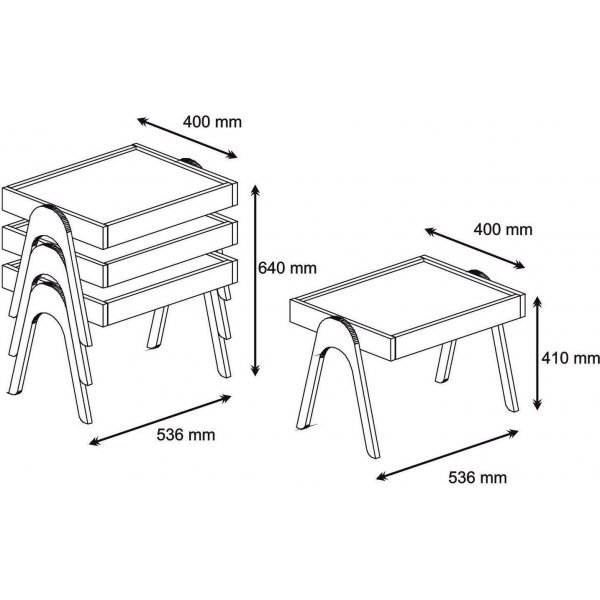 Table Roma 53,6 x 40 cm - Noyer/blanc Table Roma 53,6 x 40 cm - Noyer/blanc