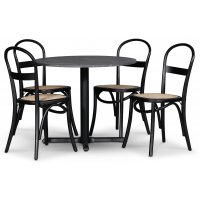 Solano matgrupp: Bord 90 cm inklusive 4 Axe stolar - Svart / Grå marmor Solano matgrupp: Bord 90 cm inklusive 4 Axe stolar - Svart / Grå marmor