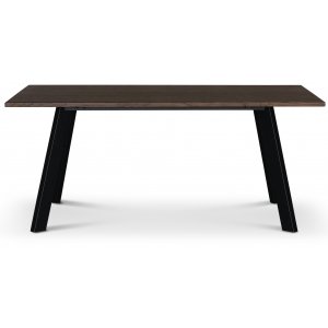 Freddy avlngt matbord i brunoljad ek med svarta metallben - 170x90 cm