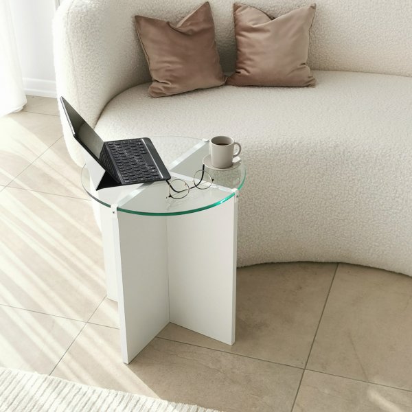 Table d'appoint Lily Ø40/40 cm - Blanc Table d'appoint Lily Ø40/40 cm - Blanc