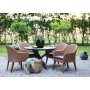 Matgrupp Mercury: Scottsdale runt bord i Shabby Chic gr inklusive 4 st Valetta ftljer i naturfrgad konstrotting
