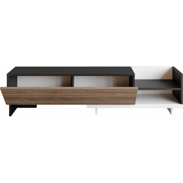 Parion TV-bänk - Vit/svart/valnöt Parion TV-bänk - Vit/svart/valnöt