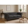 Soffa Chesterfield Cambridge Deluxe 225 cm - Mrkgr sammet