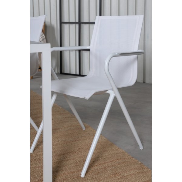 Break utematgrupp med 6 st Alina stolar - Grå/Vit Break utematgrupp med 6 st Alina stolar - Grå/Vit