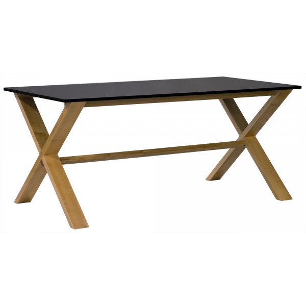 Artic matbord 180 cm i ek / svart + Textilskydd fr mbler