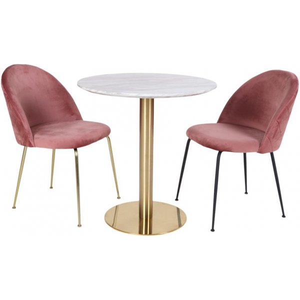 Table à manger Bolzano / Imitation marbre/laiton - ø110 Table à manger Bolzano / Imitation marbre/laiton - ø110