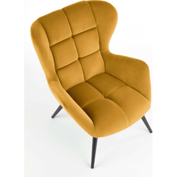 Fauteuil Halfman en velours jaune Fauteuil Halfman en velours jaune