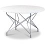 Terrazzo runt soffbord  80 cm - Bianco Terrazzo & underrede Star krom