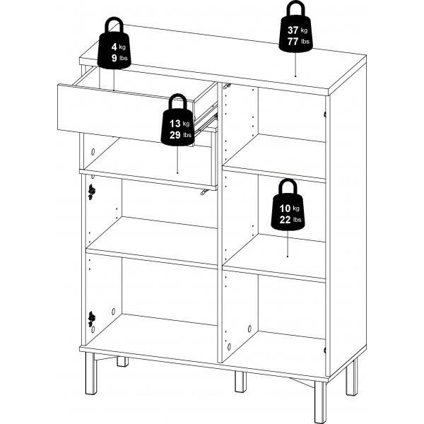 Armoire Roomers - Blanc/chêne Armoire Roomers - Blanc/chêne