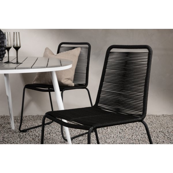 Break utematgrupp med 4 st Lindos stolar - Gr/Vit