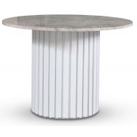 Empire matbord - Silver Diana marmor / Vit lamell träfot