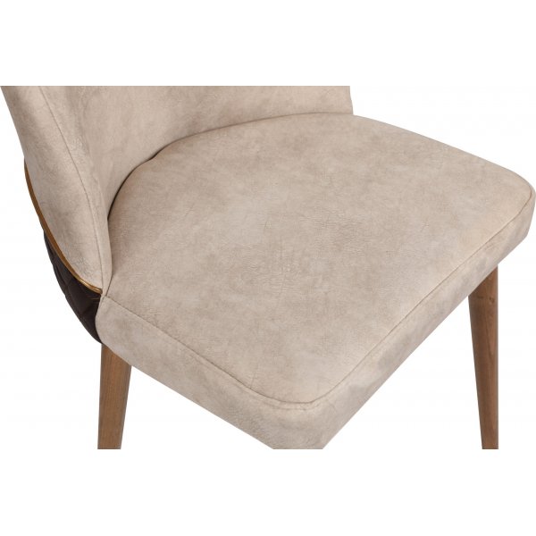 Ensemble de chaises Nova - Blanc crème/noyer Ensemble de chaises Nova - Blanc crème/noyer