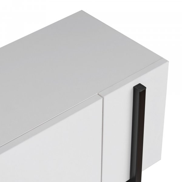 TV-b�nk Nemming 180 cm - Vit/svart