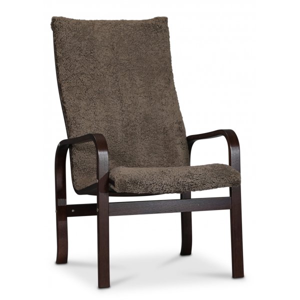 Fushion fåtölj i fårskinn scandinavian expresso - Mörk valnöt Fushion fåtölj i fårskinn scandinavian expresso - Mörk valnöt