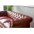 Chesterfield soffa 3-sits i brunt PU
