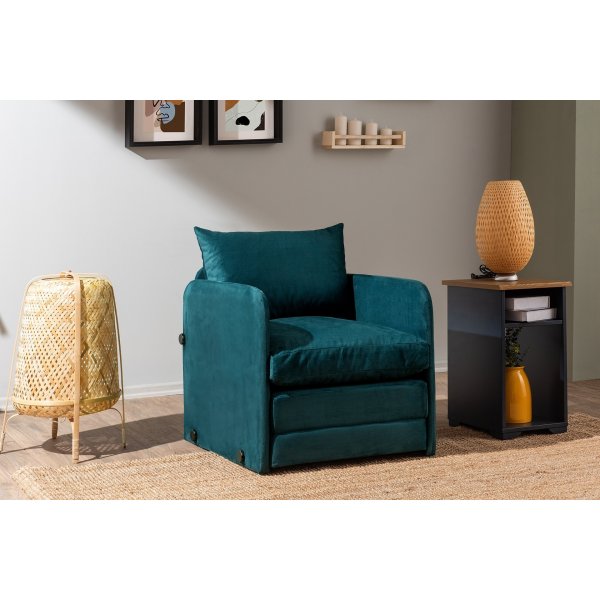 Canap convertible Saga - Vert ptrole