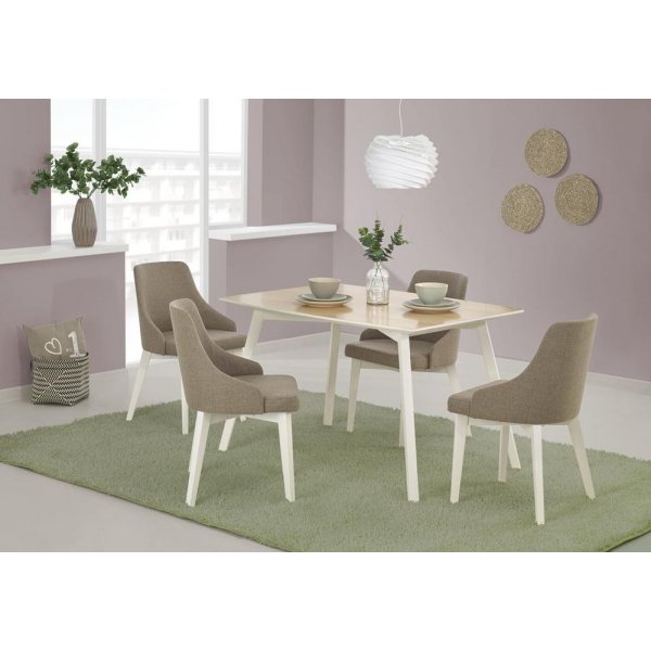 Birthe matbord 120 cm - Vit/bok