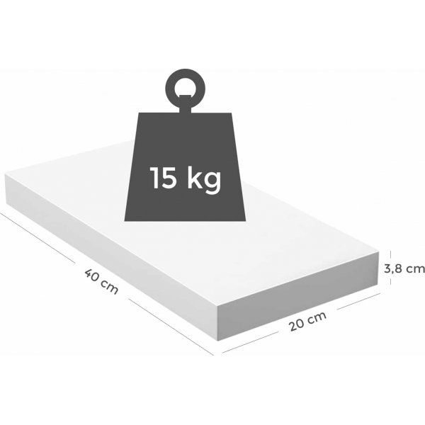 Sussex wandplank 40 x 20 cm - Wit Sussex wandplank 40 x 20 cm - Wit