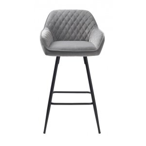 2 st Carina barstol i grå sammet sitthöjd 67 cm