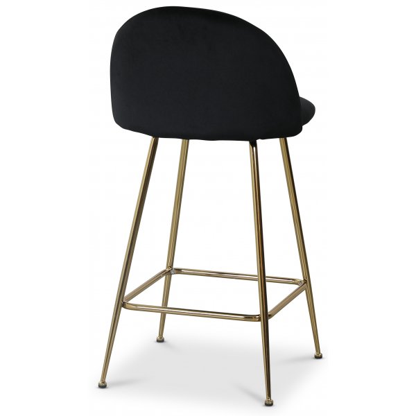 Art Velvet barstol - Svart sammet / Mssing