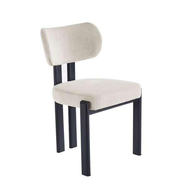 Matgrupp Salvador matbord �120cm i gr� sten med 4st Callum matstol i beige tyg