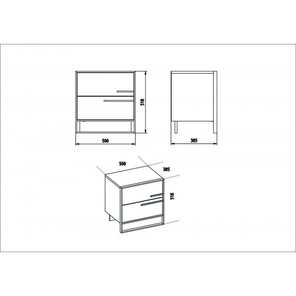 Polka nachtkastje - Goud/wit