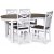groupe alimentaire Skagen; table  manger 160/210x90 cm - Chne huil blanc/marron avec 4 chaises Skagen avec croix, marron/blan