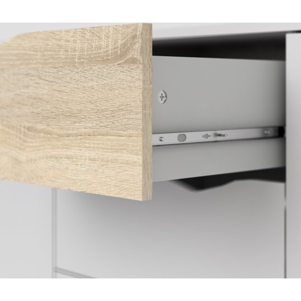 Buffet Oslo avec 3 armoires et 3 tiroirs - Blanc/chne